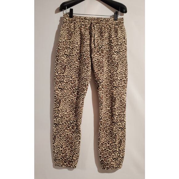Socialite Leopard Animal Print Drawstring Jogger Sweatpants Sz S Lounge Pockets - Picture 1 of 10